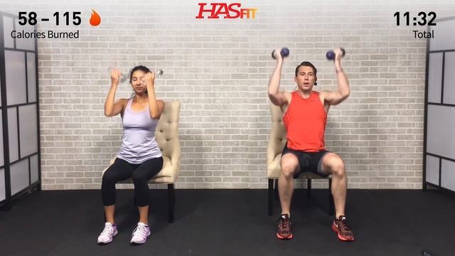 20 Min Chair Exercises Sitting Down Workout - Seated Exercise for Seniors, Elderly, & EVERYONE ELSE смотреть онлайн