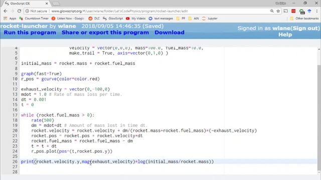 Rocket Animation Challenge with VPython 1 Basic Rocket Motion смотреть онлайн