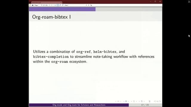 EmacsConf 2020 - 17 - Org-mode and Org-Roam for Scholars and Researchers - Noorah Alhasan смотреть онлайн