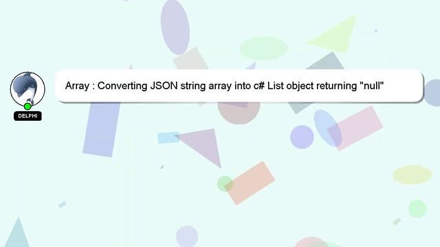 Array : Converting JSON string array into c# List object returning "null" value for each field of a смотреть онлайн