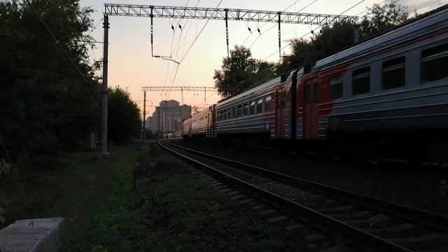 Электропоезд ЭД4М-0203 сообщением Железнодорожная - Москва Курская. смотреть онлайн