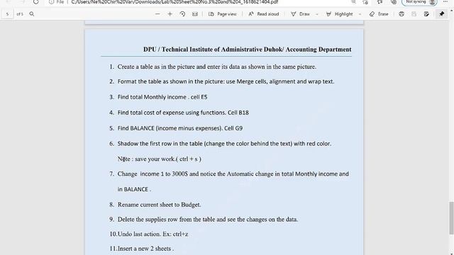 Microsoft Excel 2016 Lab Sheet No.4 смотреть онлайн