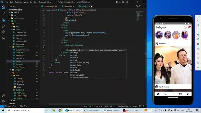 Instagram Posts for Dashboard | Instagram Clone | Part-7 | React Native | HINDI смотреть онлайн