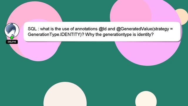 SQL : what is the use of annotations @Id and @GeneratedValue(strategy = GenerationType.IDENTITY)? W смотреть онлайн