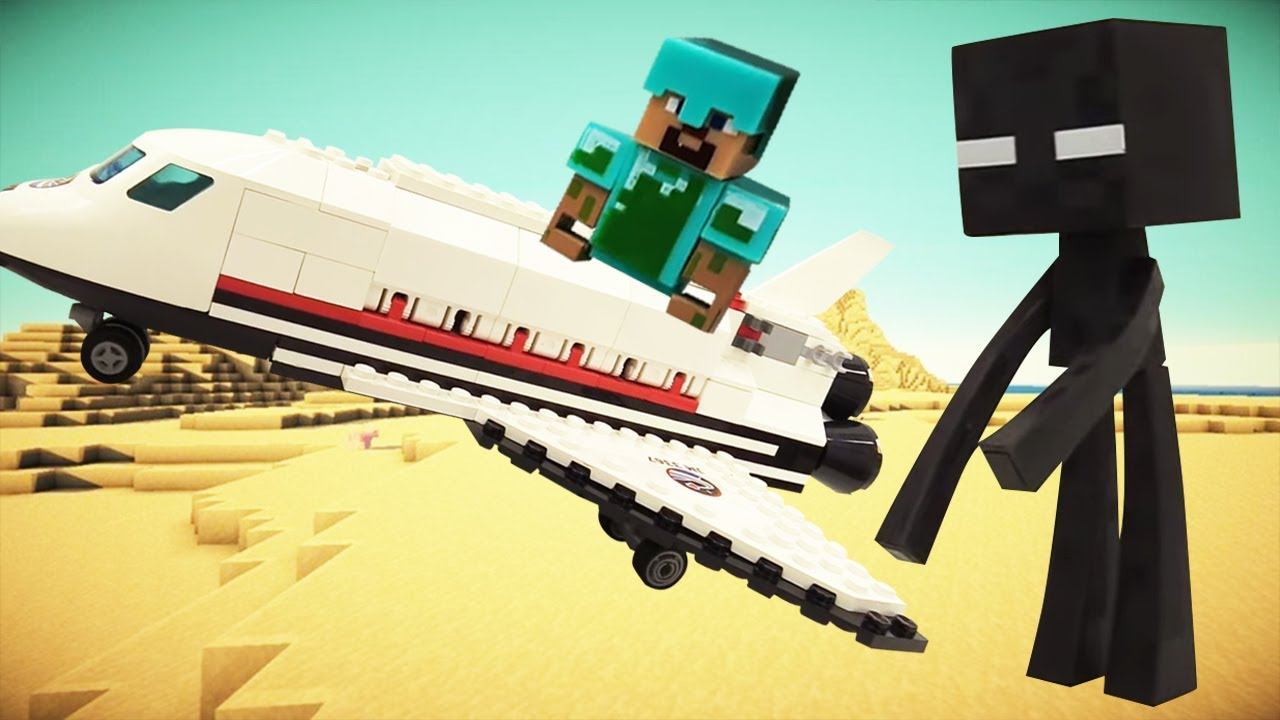 Майнкрафт видео онлайн - Стив против Мобов! Как сбежать от Эндермена? Сборник видео с Lego Minecraft смотреть онлайн