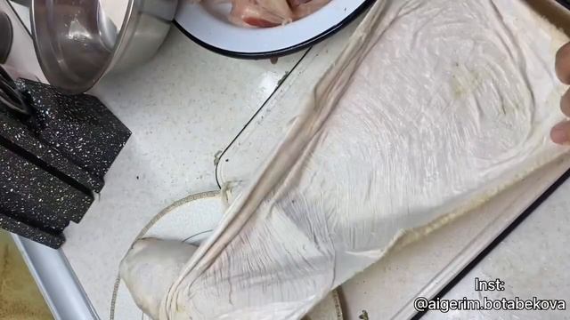 Жып жылтыр, аппақ қарыннан рулет. Қазақша шұжық. Ең дәмді ет