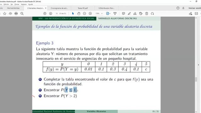 Repaso: Variable Aleatoria. MM100 II-PERIODO UNAH-2002. смотреть онлайн