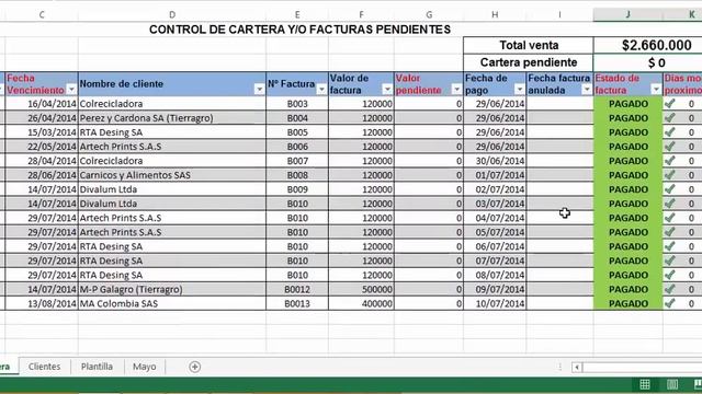 Aplicacion cartera excel cartera vencida o facturas por cobrar смотреть онлайн