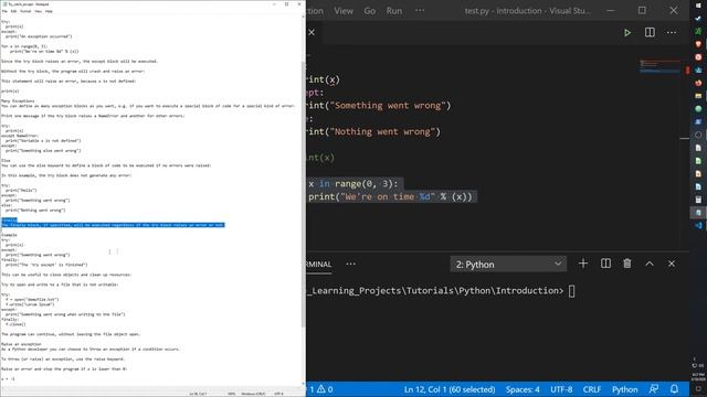 Python Tutorial Guide #19 - Python Try and Exception Catching смотреть онлайн
