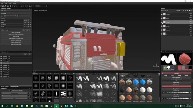 Substance Painter - Fire Truck Texturing (Marmoset Render) смотреть онлайн