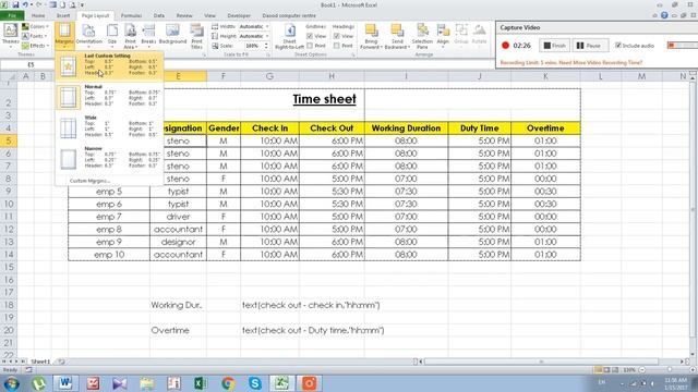 MS EXCEL 2010 page layout option in Hindi Part 1 смотреть онлайн