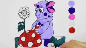 Раскраска, учим цвета, Лунтик. Coloring pages for children.