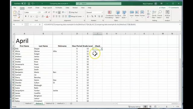 Three quick ways to compare data in Excel смотреть онлайн