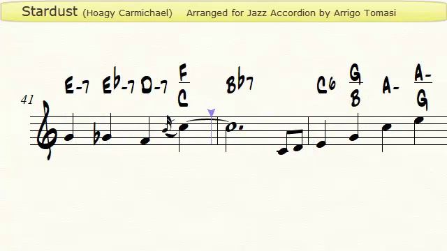 Stardust (Hoagy Carmichael) - Jazz Accordion Sheet music смотреть онлайн