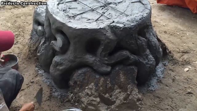 Construction Project Creative With Sand And Cement - Build A Concrete Table, Skill Working смотреть онлайн