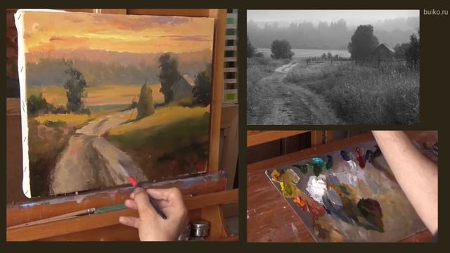 Работа по чёрно-белому образцу. Интересный способ. Масляная живопись. Oil painting ￼ смотреть онлайн