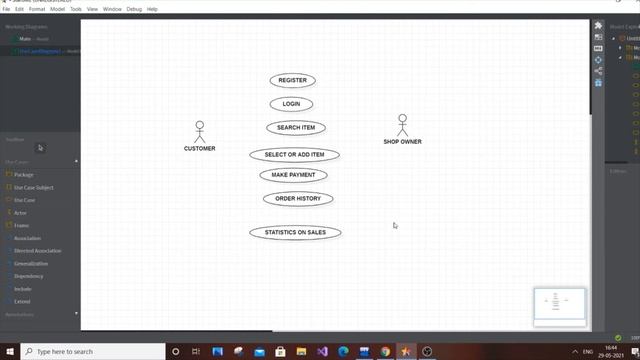 Use case diagram for Online shopping system using staruml | Software engineering смотреть онлайн