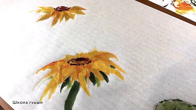 Как нарисовать подсолнух / How to draw a sunflower смотреть онлайн