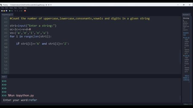 Count the number of vowels,consonants,digits,lowercase,uppercase using python | 11 |Exotic Intellec смотреть онлайн