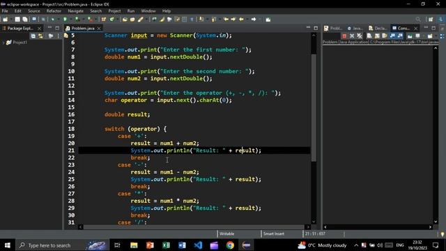 SWITCH CALCULATOR IN JAVA | JAVA SWITCH STATEMENT EXERCISES | T-20 | JAVA COURSE FOR BEGINNERS 2023 смотреть онлайн