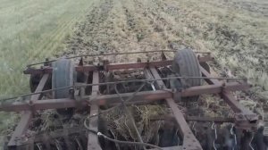 Дискование стерни трактор Т 70