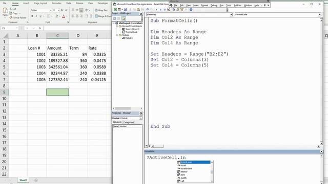 Excel VBA Format Cells смотреть онлайн