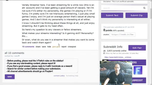 Commenting on a Twitch Reddit topic, 7/7/18 смотреть онлайн