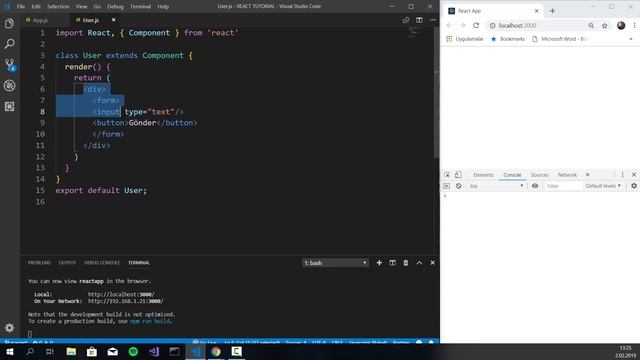 React Eğitim Serisi 8 - İlk Component'i Oluşturma смотреть онлайн
