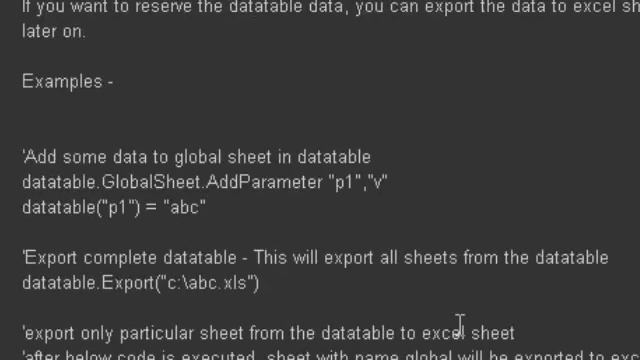 export the datatable sheets to excel sheet in QTP смотреть онлайн
