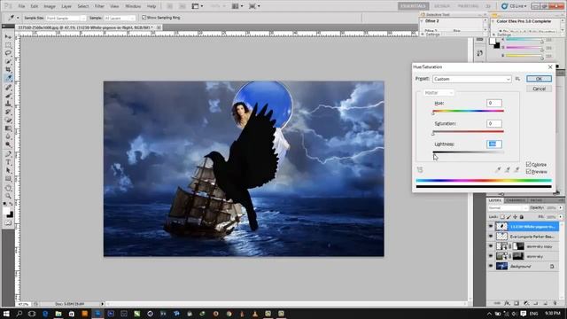 How to Photoshop Manipulation Sea Dark blue,រៀនកាត់រូបភាព смотреть онлайн