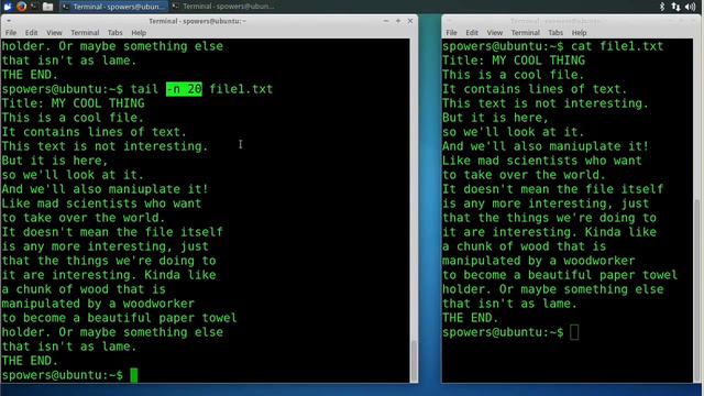 Manipulating Text in Linux Head, Tail, Cat, Split смотреть онлайн