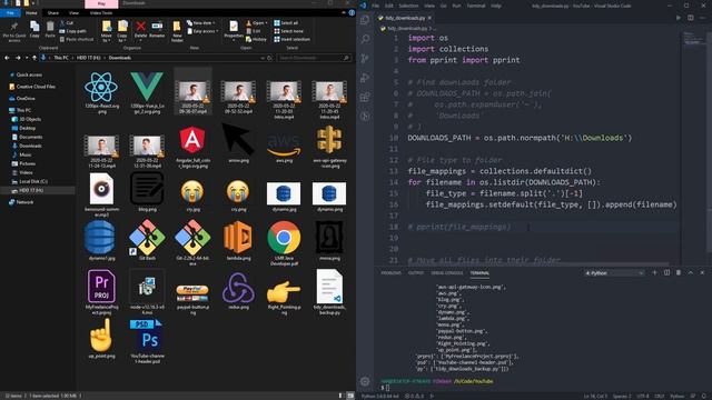 Python Automation Folder Organiser Tutorial | Python Authomation Idea смотреть онлайн