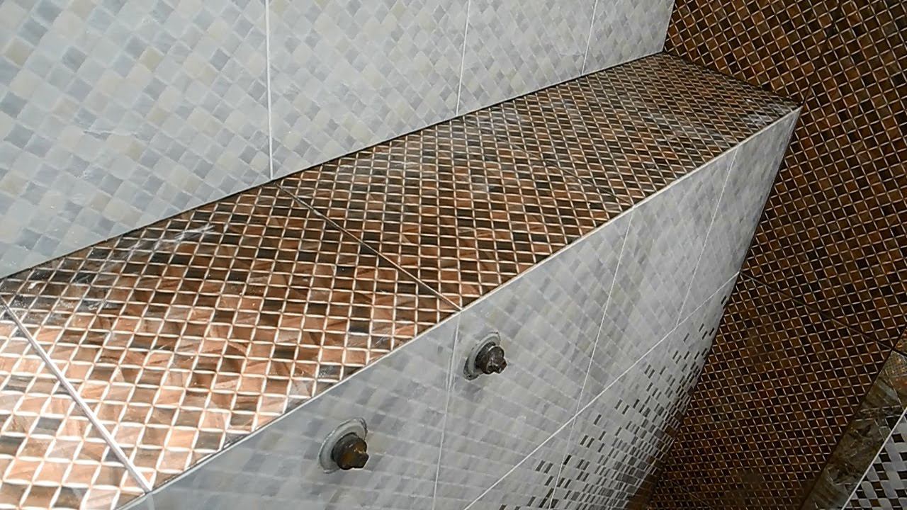 Укладка плитки в душе из гипсокартона ч.13 смотреть онлайн