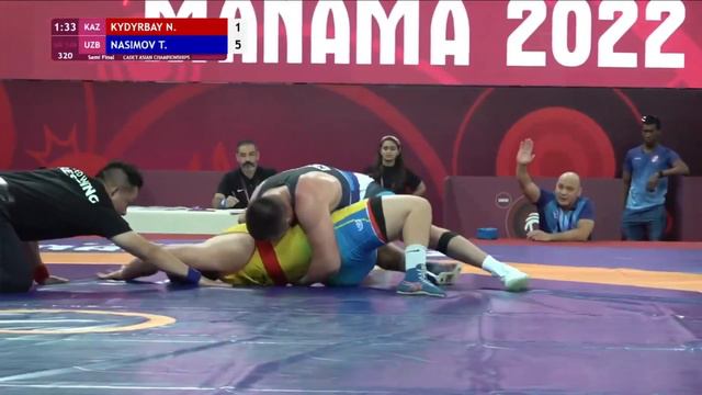 GR130, Темурбек Насимов (UZB) - Нуртас Кыдырбай (KAZ), Чемпионат Азии 2022 U20 смотреть онлайн