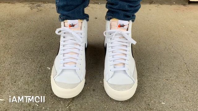 Nike Blazer Mid 77 Vintage “White Black” on Feet смотреть онлайн