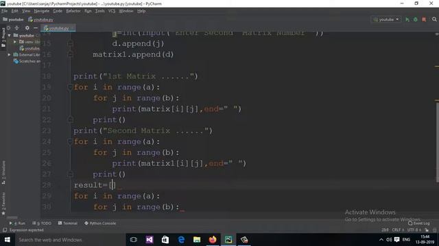Python program to add two matrices(Hindi) смотреть онлайн