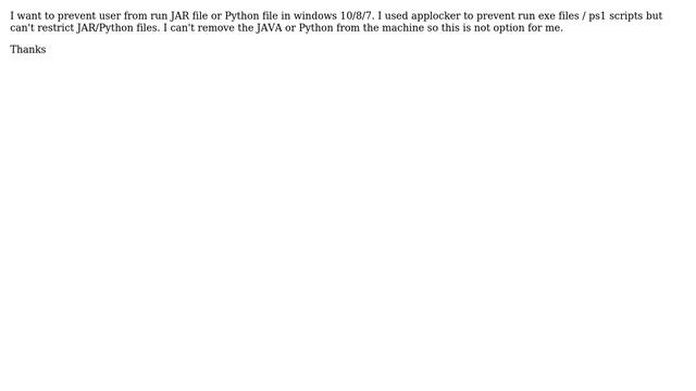 Restrict user from run JAR/Python file смотреть онлайн