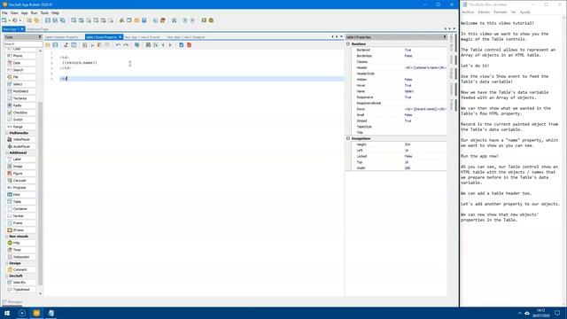 DecSoft App Builder - Video tutorials - Number 011: Table control смотреть онлайн
