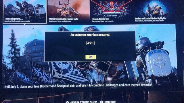 Fallout 76 Unknown Error 4 7 1 ! Fallout 76 ! fallout 76 error code 4 7 1 :- Full Details смотреть онлайн