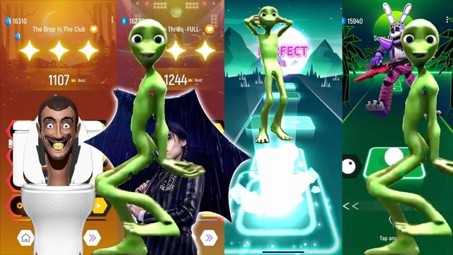 SKIBIDI TOILET ? WEDNESDAY ? GREEN ALIEN ? GLAMROCK FREDDY | Tiles Hop Dancing | Tiles Hop: EDM Rus смотреть онлайн