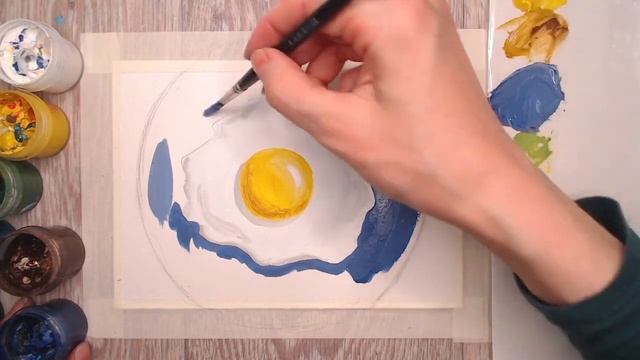 Как нарисовать яичницу гуашью смотреть онлайн