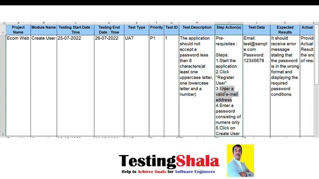 user acceptance testing(UAT) test cases template xls | user registration examples testingshala смотреть онлайн