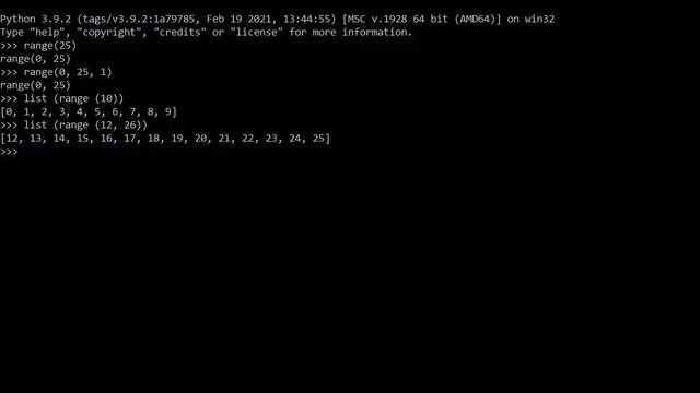 Функция range ( ) в Python смотреть онлайн