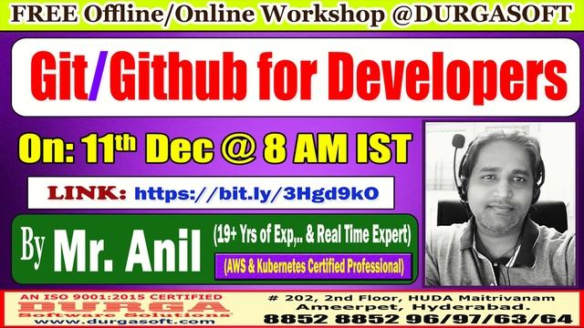 Git/Github for Developers (FREE Workshop) Offline/Online Training @ DURGASOFT смотреть онлайн