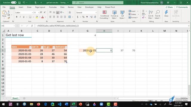 สอน Excel: เทคนิคการดึงข้อมูลแถวสุดท้าย (get last row) смотреть онлайн