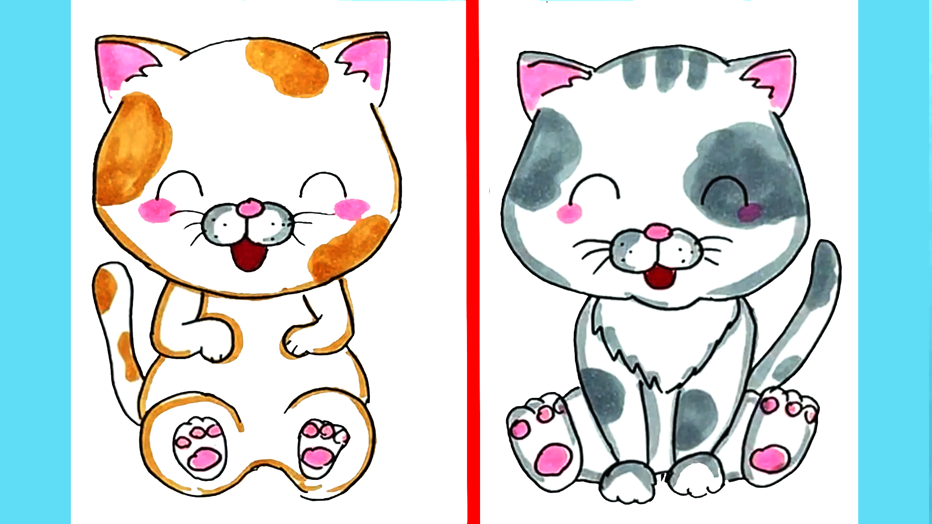 Как нарисовать Милого Котика шаг за шагом Рисунки Юльки. смотреть онлайн