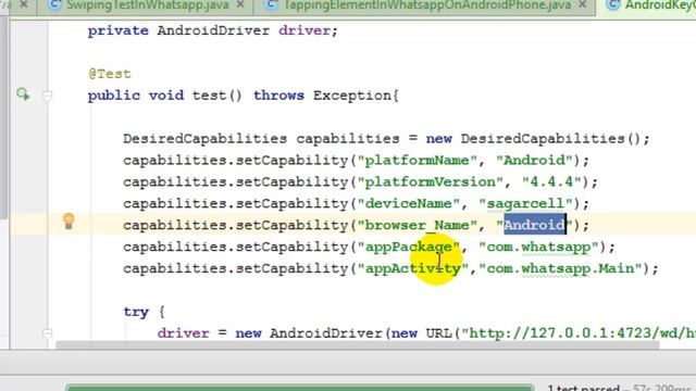 Desired capabilities for Native Android automation in Appium смотреть онлайн