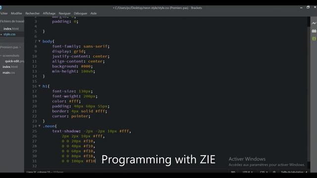 Tutoriel SITE WEB | Comment créer du texte de style néon dans un site Web HTML et CSS смотреть онлайн
