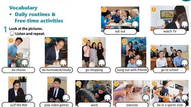 Excel 8th grade. Unit 2. Daily routines and free time activities смотреть онлайн