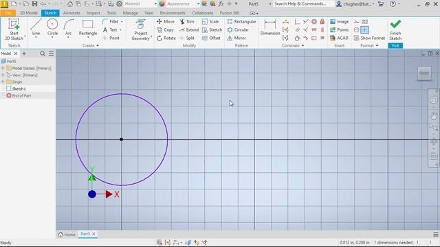 Circle Command - Autodesk Inventor tutorial смотреть онлайн
